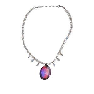 Winter lights glass beaded necklace 1152
